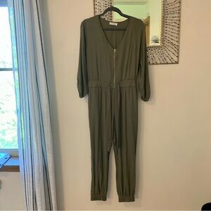 Olive long sleeve jumpsuit size medium